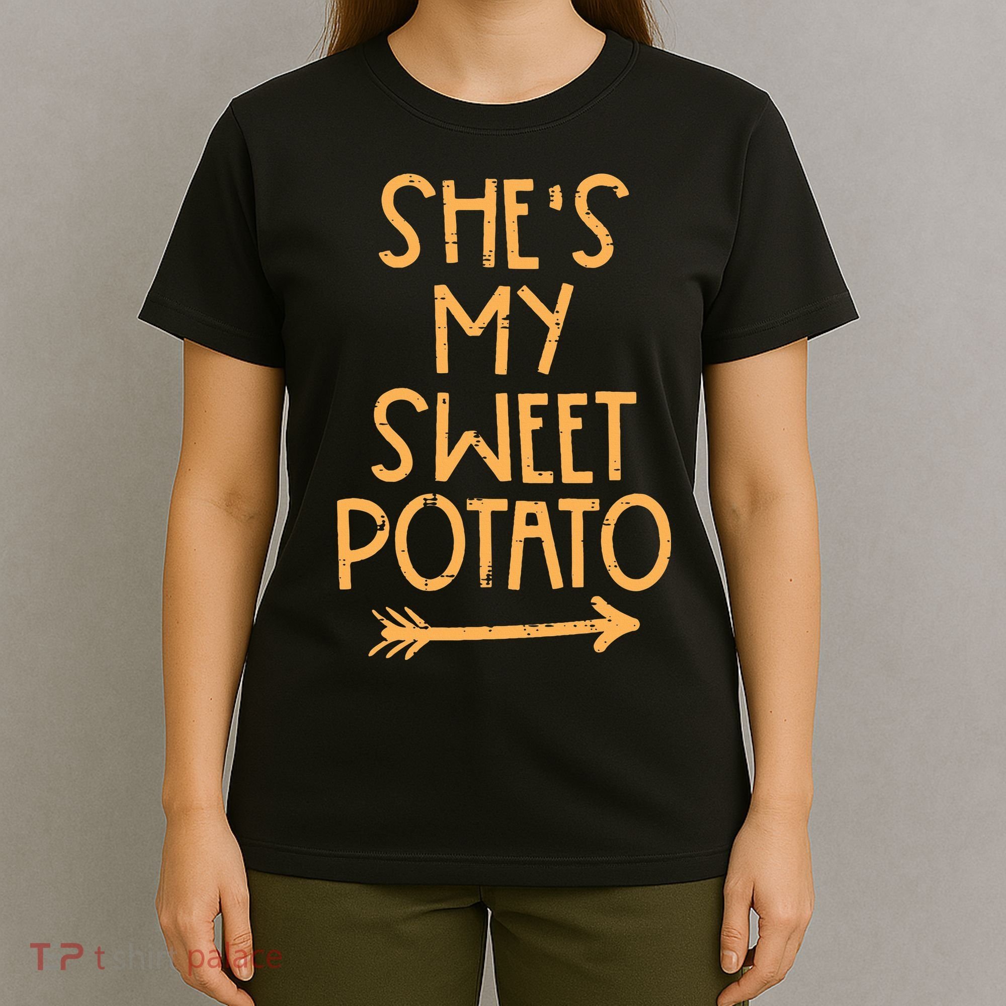 Thanksgiving Shes My Sweet Potato Matching Couple Fall T-Shirt