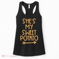 Thanksgiving Shes My Sweet Potato Matching Couple Fall Women's Tank Top thumb 0