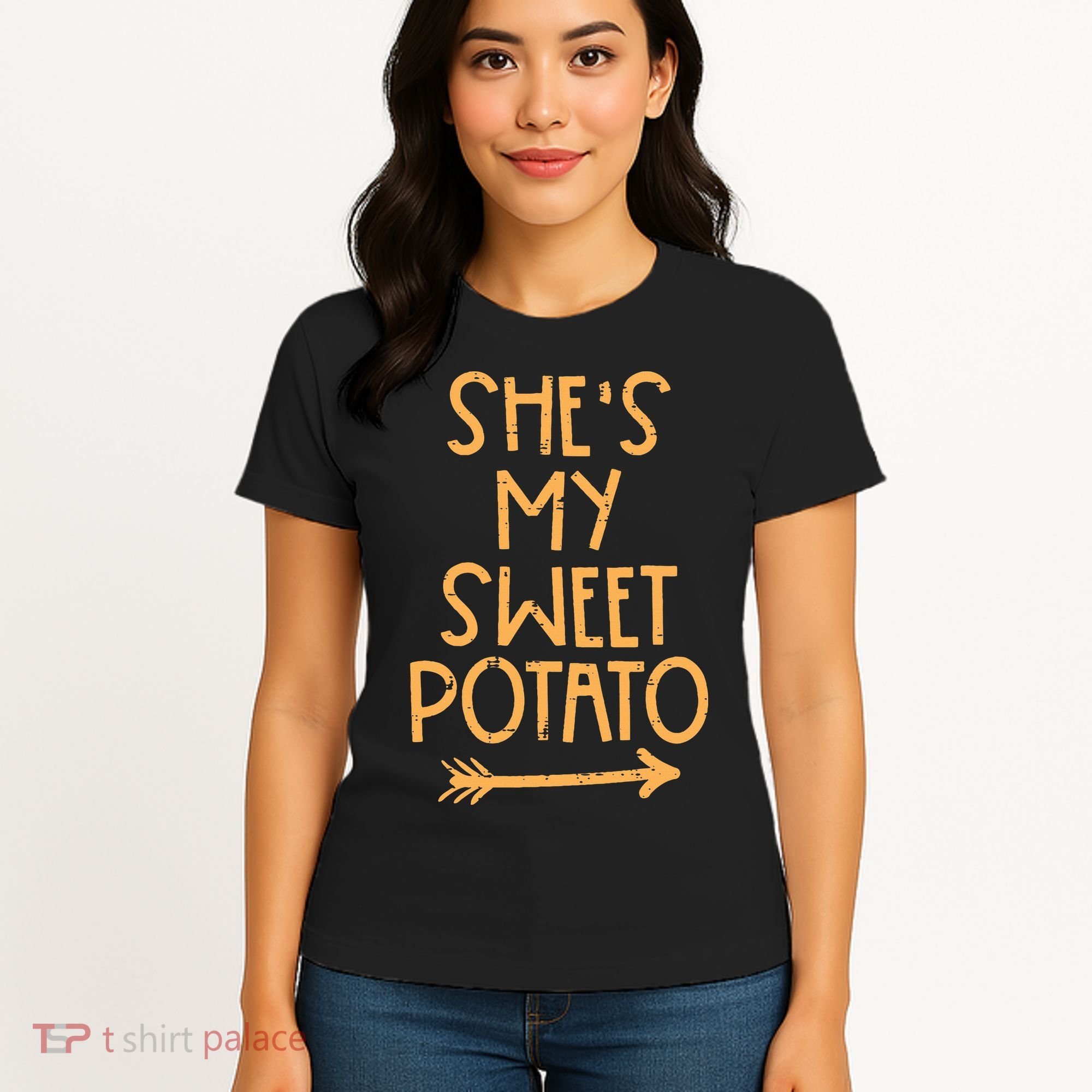 Thanksgiving Shes My Sweet Potato Matching Couple Fall Women's T-Shirt