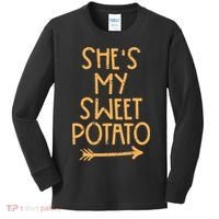 Thanksgiving Shes My Sweet Potato Matching Couple Fall Kids Long Sleeve Shirt thumb 0