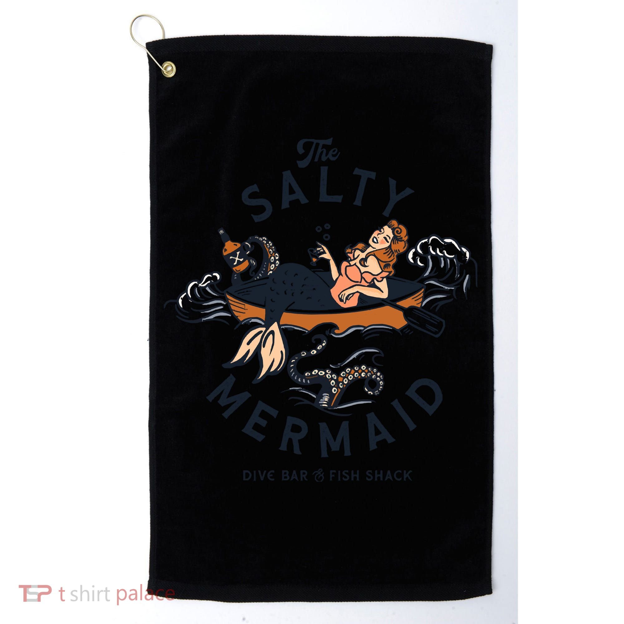 The Salty Mermaid Dive Bar &Amp; Fish Shack Golf Towel