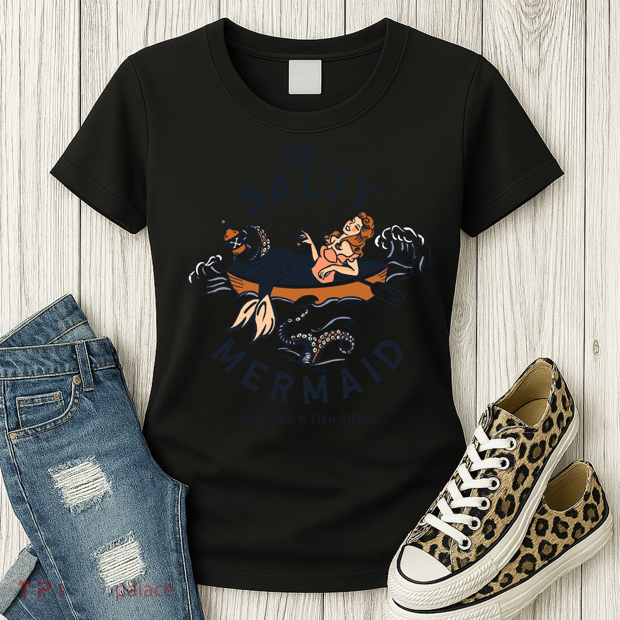 The Salty Mermaid Dive Bar &Amp; Fish Shack Women's T-Shirt