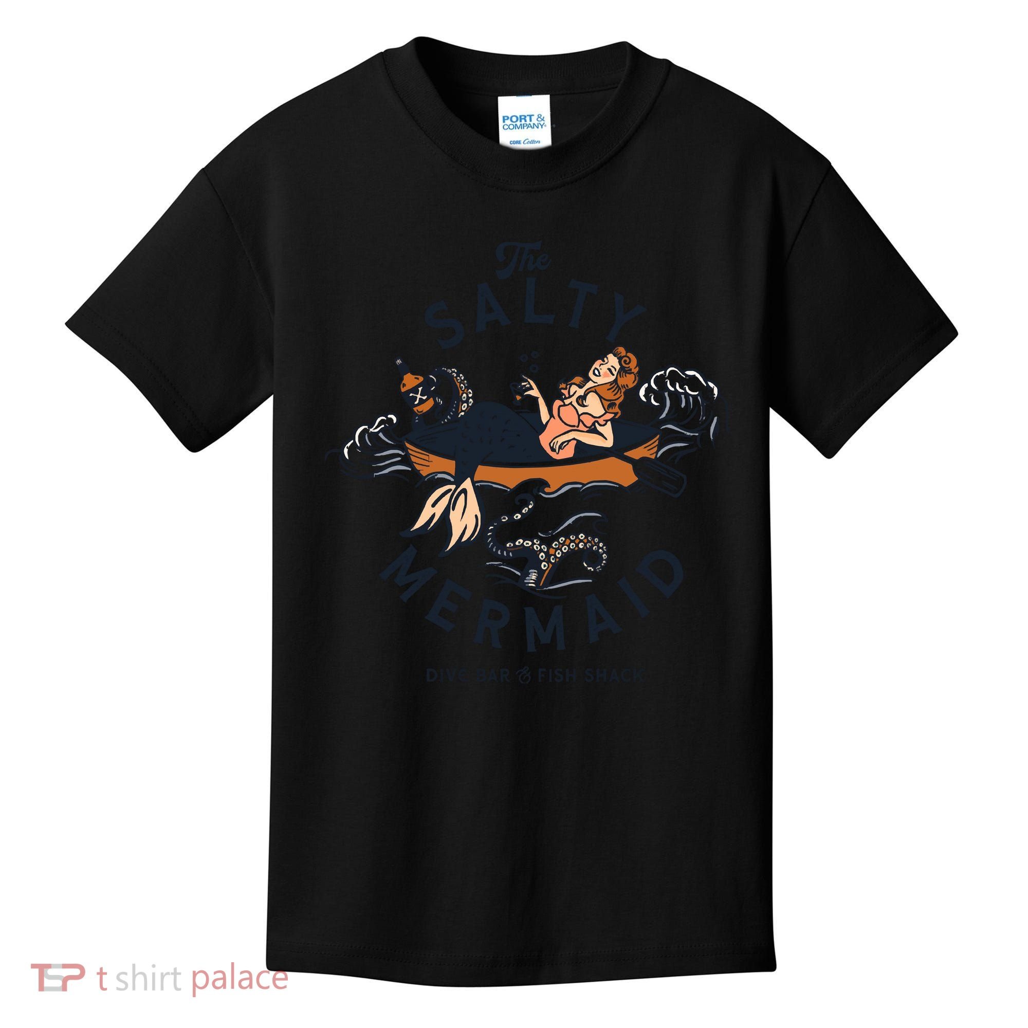 The Salty Mermaid Dive Bar &Amp; Fish Shack Kids T-Shirt