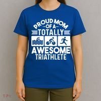 Triathlete Supporter Mom Gift Triathlon Run Swim Bike Cycle Gift T-Shirt thumb 4