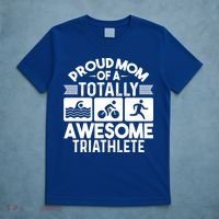 Triathlete Supporter Mom Gift Triathlon Run Swim Bike Cycle Gift T-Shirt thumb 5