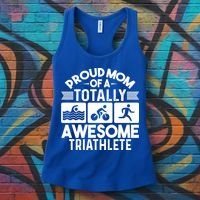 Triathlete Supporter Mom Gift Triathlon Run Swim Bike Cycle Gift Women's Tank Top thumb 3
