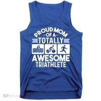 Triathlete Supporter Mom Gift Triathlon Run Swim Bike Cycle Gift Tank Top thumb 0