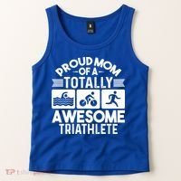 Triathlete Supporter Mom Gift Triathlon Run Swim Bike Cycle Gift Tank Top thumb 2