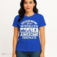 Triathlete Supporter Mom Gift Triathlon Run Swim Bike Cycle Gift Women's T-Shirt thumb 4