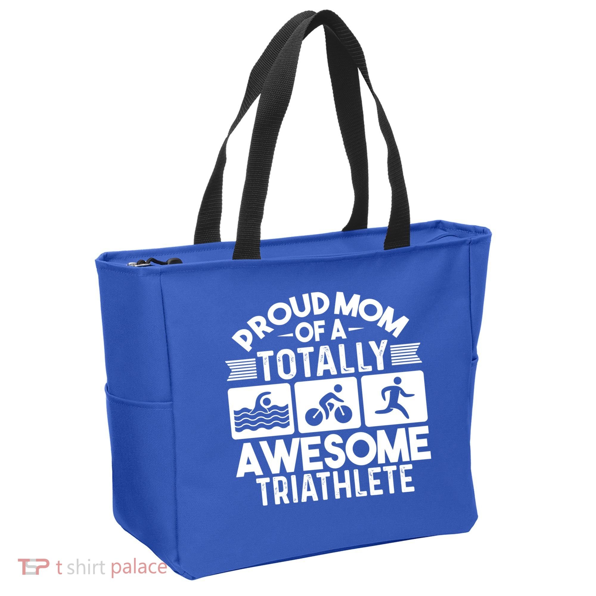 Triathlete Supporter Mom Gift Triathlon Run Swim Bike Cycle Gift Tote Bag