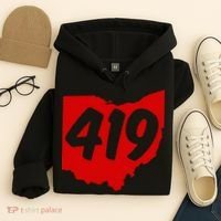 Toledo Sandusky Mansfield 419 Area Code Ohio Hoodie thumb 4