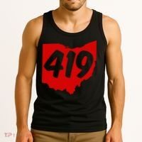Toledo Sandusky Mansfield 419 Area Code Ohio Tank Top thumb 3