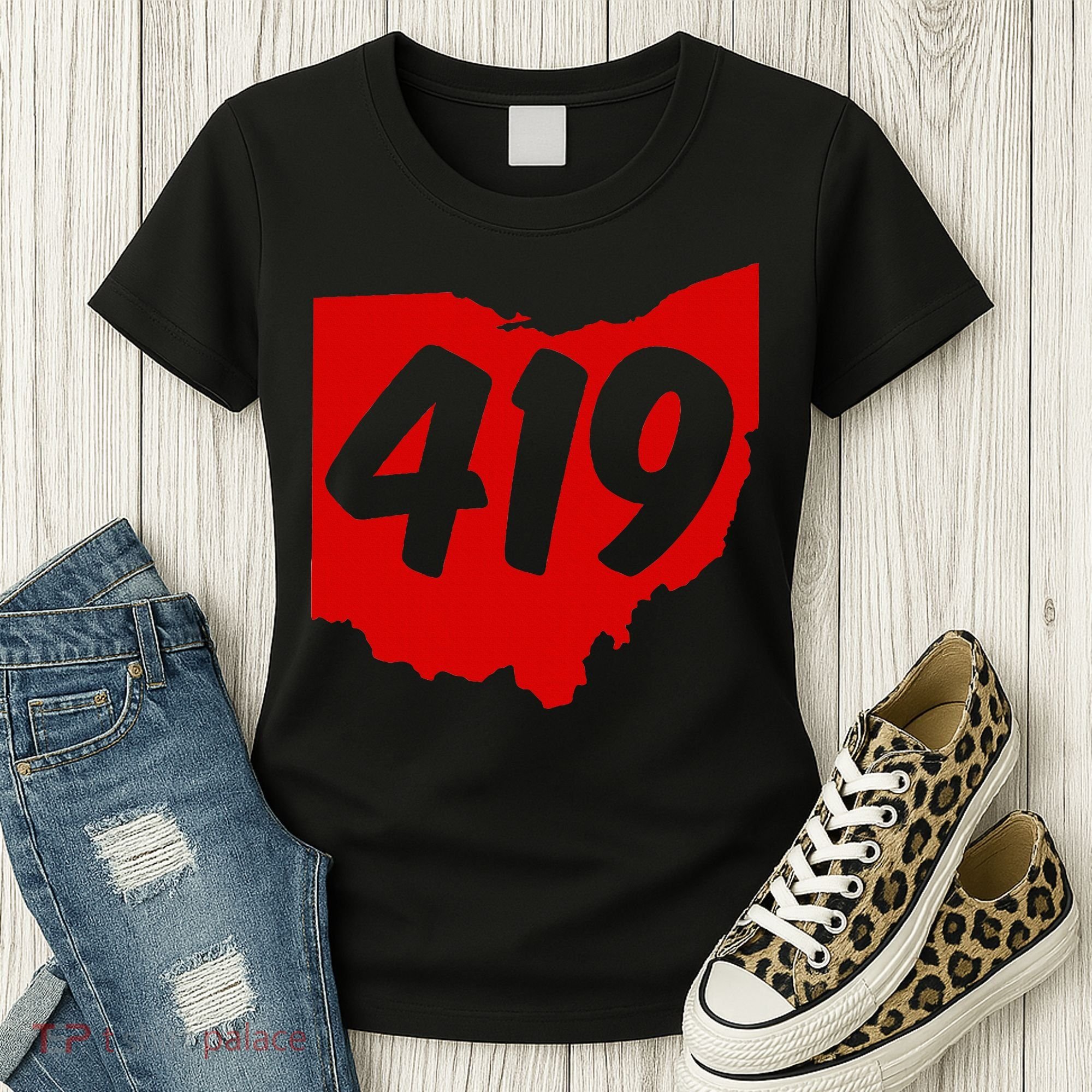 Toledo Sandusky Mansfield 419 Area Code Ohio Women's T-Shirt