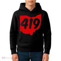 Toledo Sandusky Mansfield 419 Area Code Ohio Kids Hoodie thumb 4
