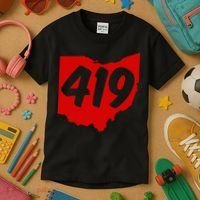 Toledo Sandusky Mansfield 419 Area Code Ohio Kids T-Shirt thumb 3