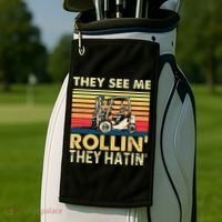 They See Me Rollin They Hatin Forklift Driver Fork Stacker Golf Towel thumb 2
