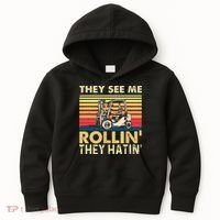They See Me Rollin They Hatin Forklift Driver Fork Stacker Kids Hoodie thumb 0