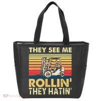 They See Me Rollin They Hatin Forklift Driver Fork Stacker Tote Bag thumb 0