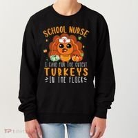 Tu School Nurse Thanksgiving Turkey Lover Costume Fall Women's Sweatshirt thumb 0