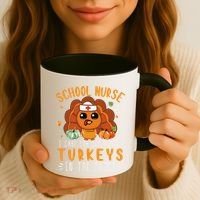 Tu School Nurse Thanksgiving Turkey Lover Costume Fall Coffee Mug thumb 3