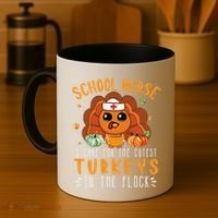 Tu School Nurse Thanksgiving Turkey Lover Costume Fall Coffee Mug thumb 4