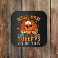 Tu School Nurse Thanksgiving Turkey Lover Costume Fall Coaster thumb 0