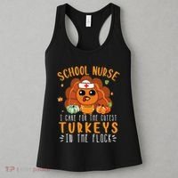 Tu School Nurse Thanksgiving Turkey Lover Costume Fall Women's Tank Top thumb 3