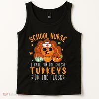 Tu School Nurse Thanksgiving Turkey Lover Costume Fall Tank Top thumb 2