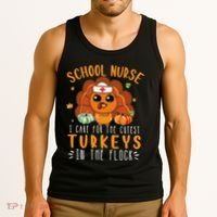 Tu School Nurse Thanksgiving Turkey Lover Costume Fall Tank Top thumb 3