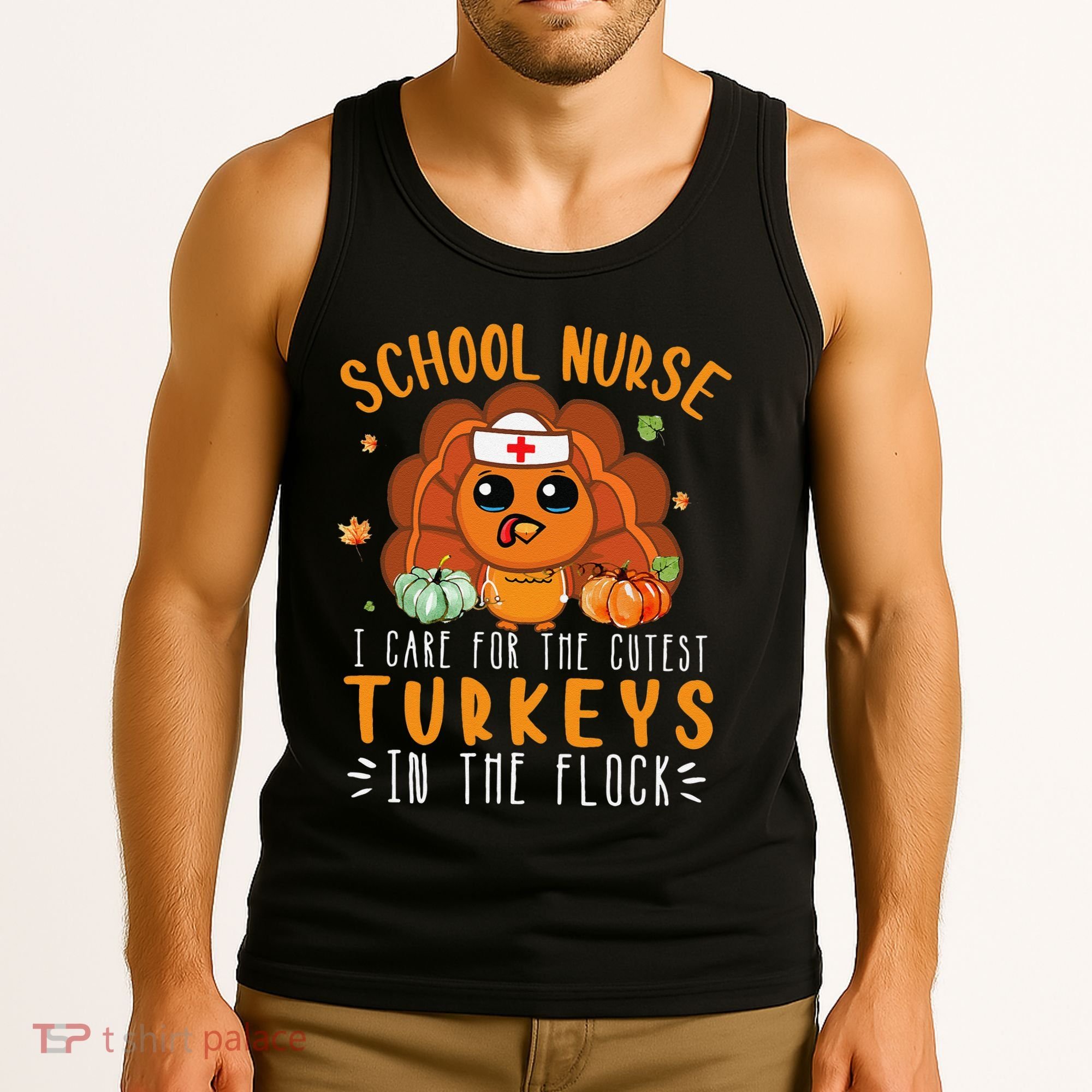 Tu School Nurse Thanksgiving Turkey Lover Costume Fall Tank Top