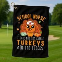 Tu School Nurse Thanksgiving Turkey Lover Costume Fall Golf Towel thumb 1