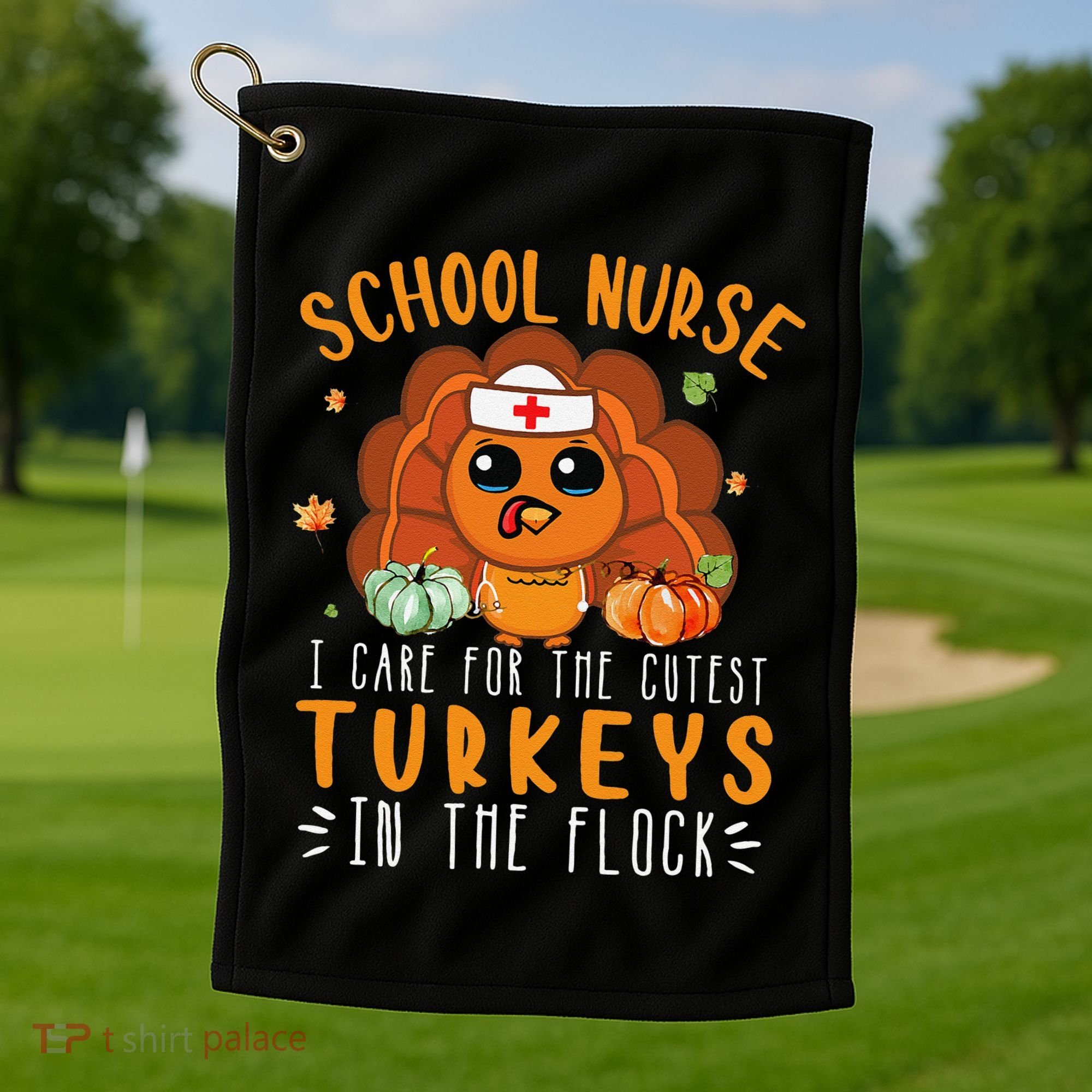 Tu School Nurse Thanksgiving Turkey Lover Costume Fall Golf Towel