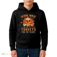 Tu School Nurse Thanksgiving Turkey Lover Costume Fall Kids Hoodie thumb 4