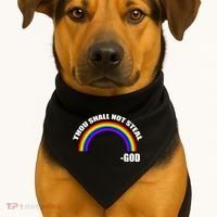 Thou Shall Not Steal Gods Rainbow USA-Made Doggie Bandana thumb 1