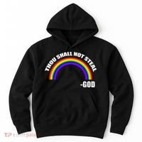Thou Shall Not Steal Gods Rainbow Hoodie thumb 0
