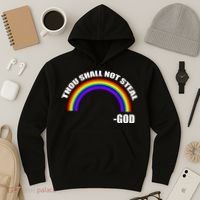Thou Shall Not Steal Gods Rainbow Hoodie thumb 3