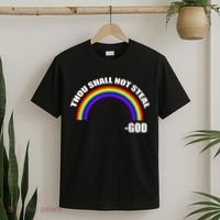 Thou Shall Not Steal Gods Rainbow T-Shirt thumb 2