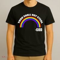 Thou Shall Not Steal Gods Rainbow T-Shirt thumb 3