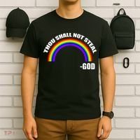 Thou Shall Not Steal Gods Rainbow T-Shirt thumb 6