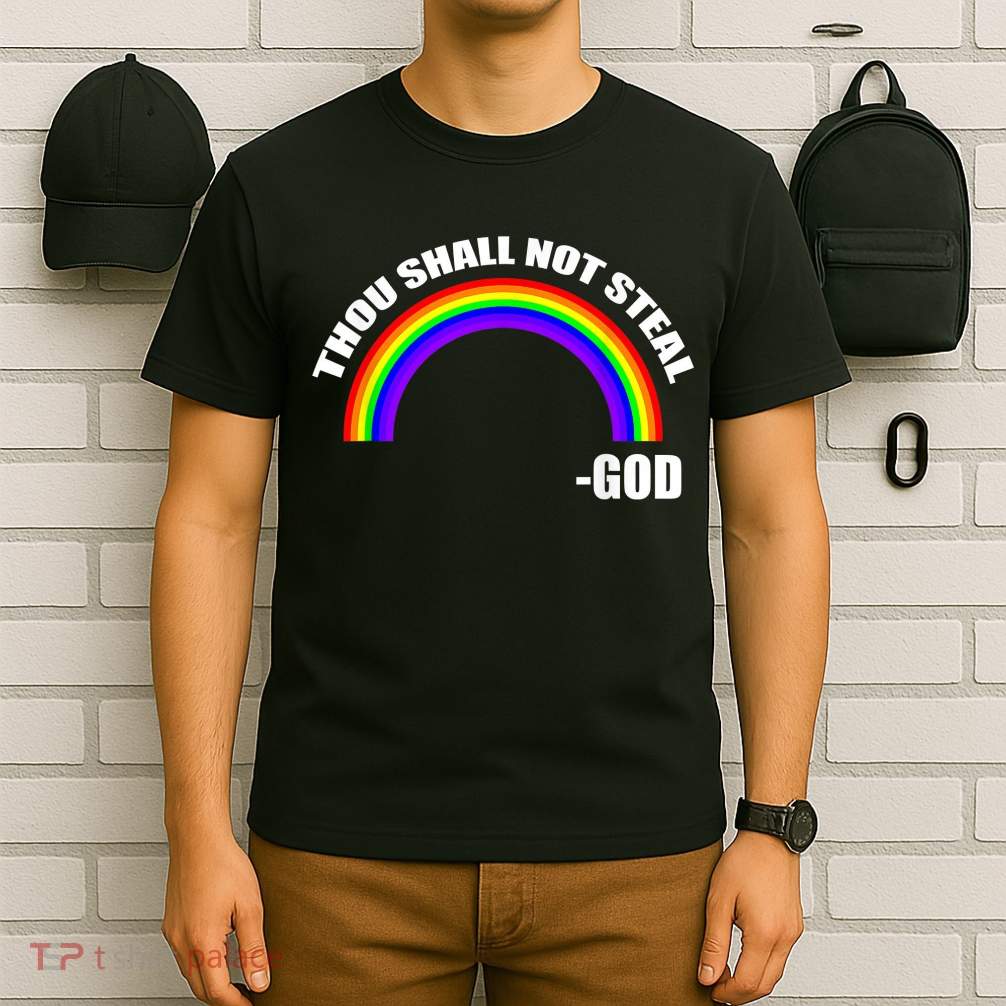 Thou Shall Not Steal Gods Rainbow T-Shirt