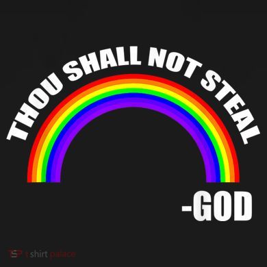 Thou Shall Not Steal Gods Rainbow Bucket Hat