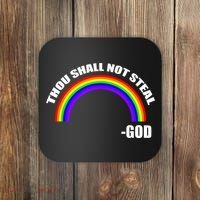 Thou Shall Not Steal Gods Rainbow Coaster thumb 0