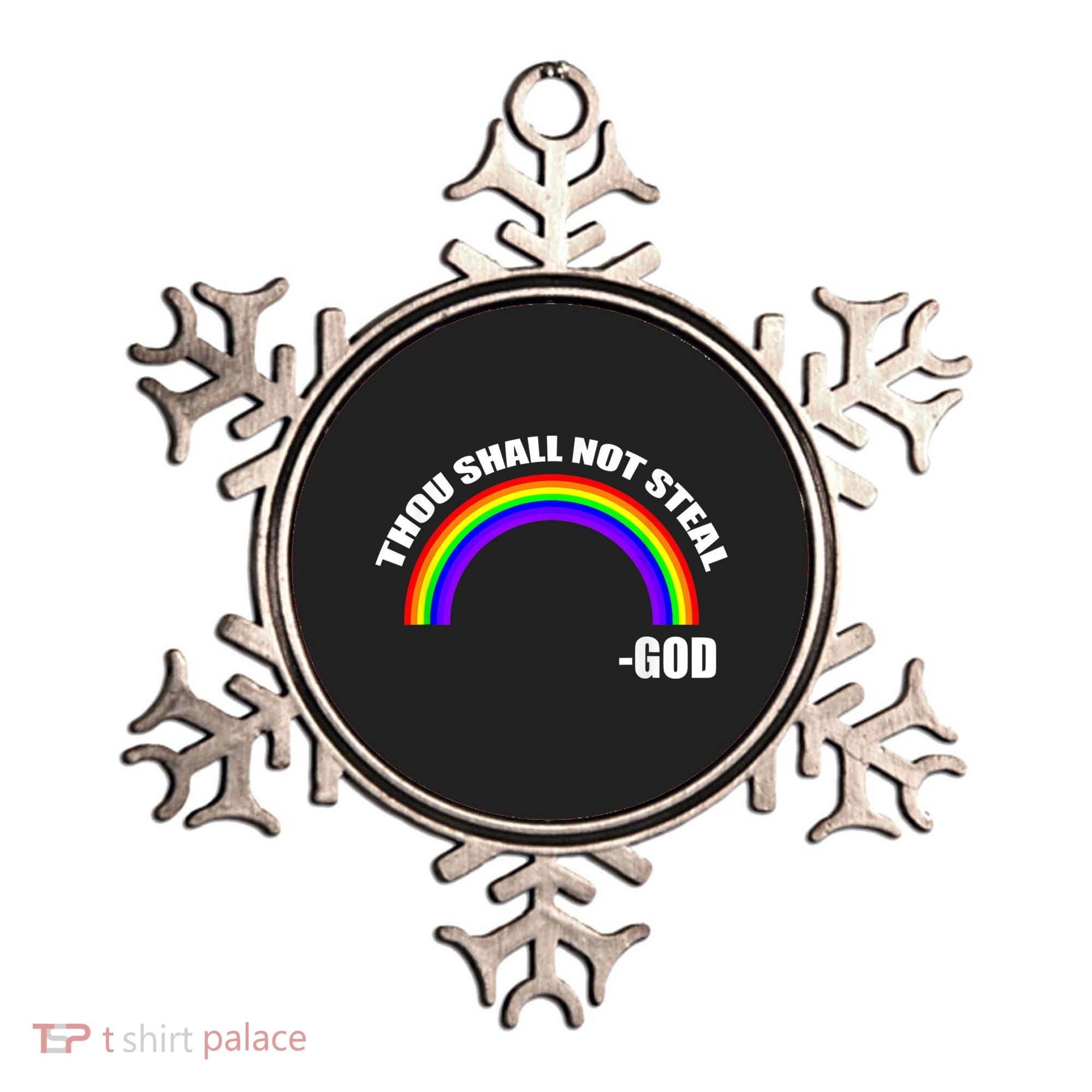 Thou Shall Not Steal Gods Rainbow Ornament