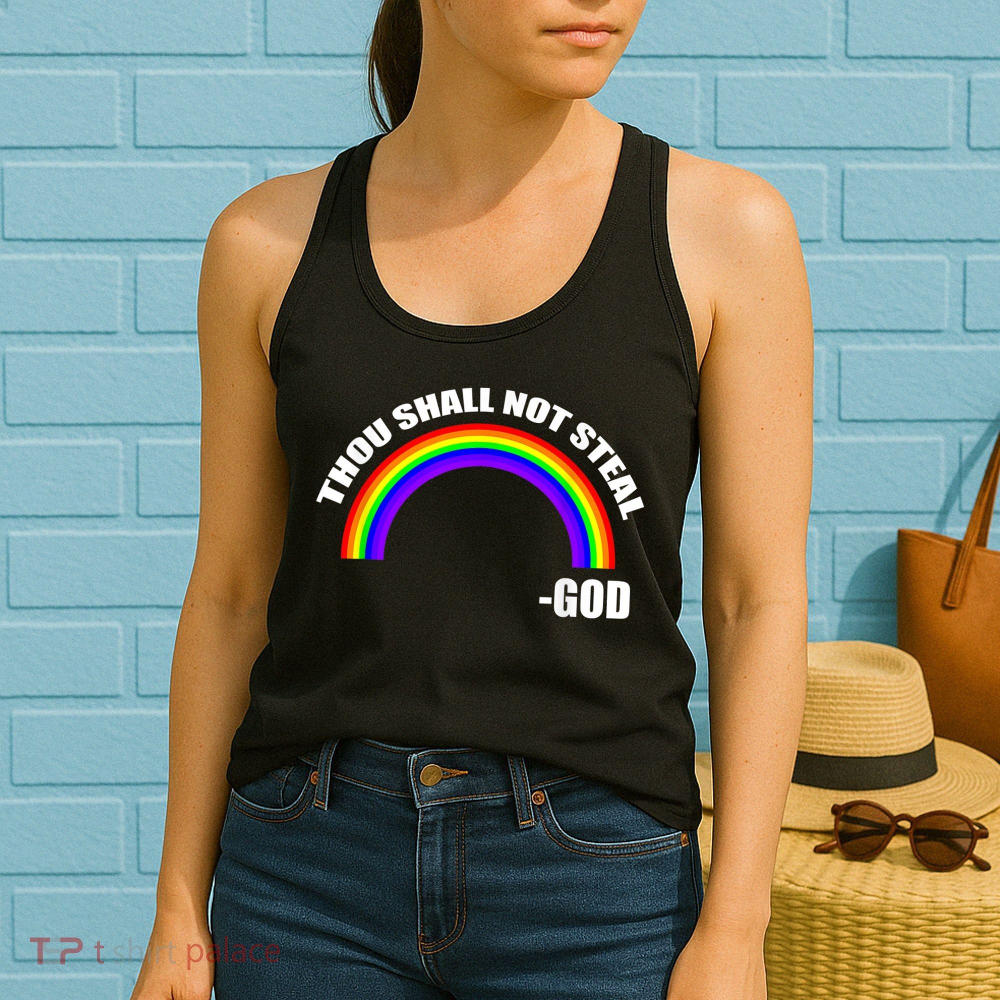 Thou Shall Not Steal Gods Rainbow Women's Tank Top