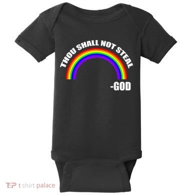 Thou Shall Not Steal Gods Rainbow Baby Bodysuit
