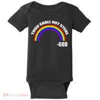 Thou Shall Not Steal Gods Rainbow Baby Bodysuit thumb 0