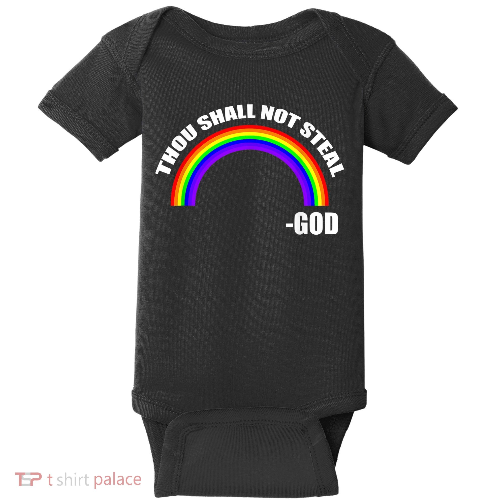 Thou Shall Not Steal Gods Rainbow Baby Bodysuit
