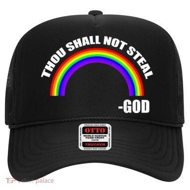 Thou Shall Not Steal Gods Rainbow Hat