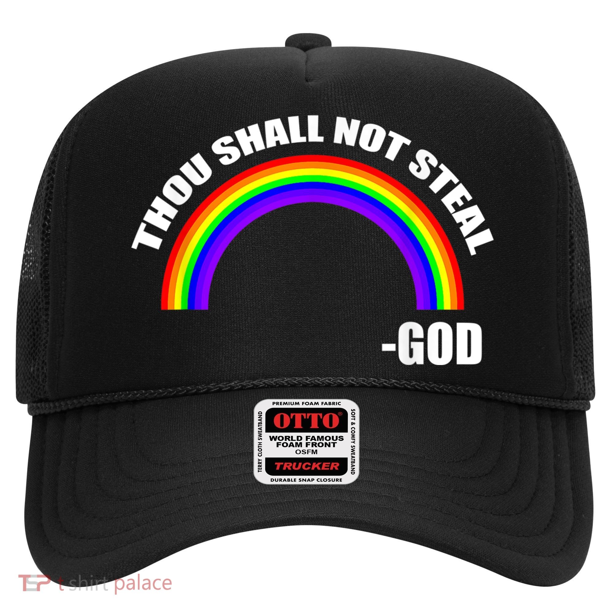 Thou Shall Not Steal Gods Rainbow Hat