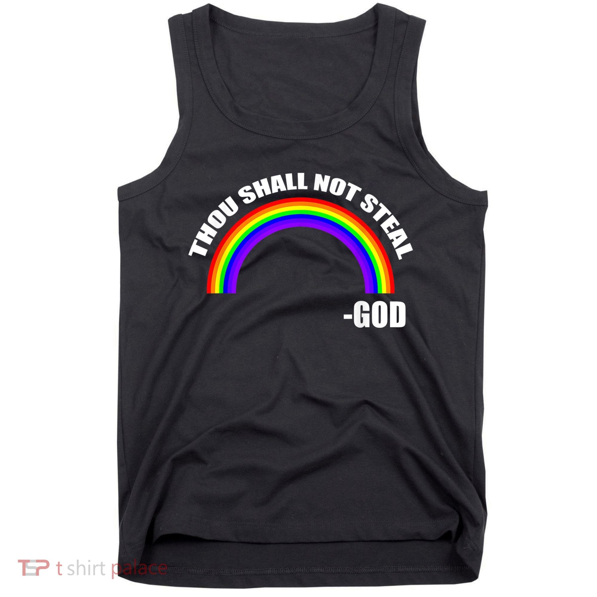 Thou Shall Not Steal Gods Rainbow Tank Top